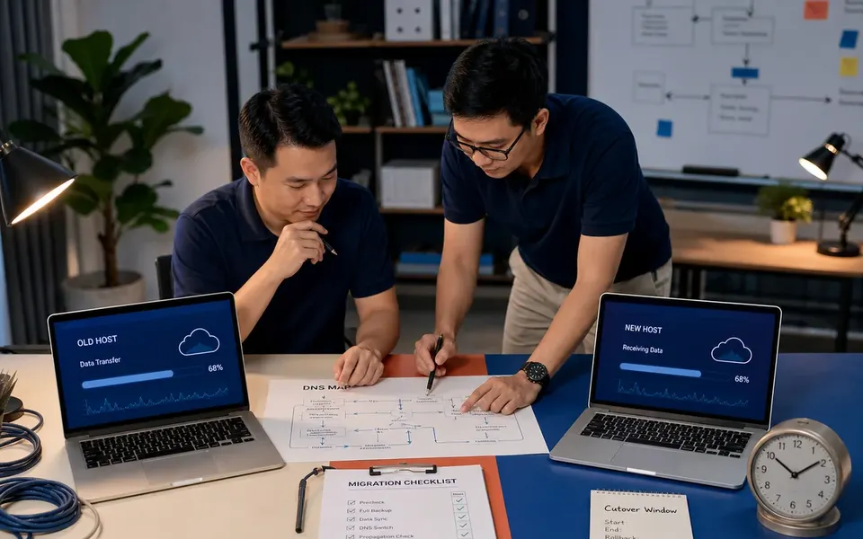 Giao diện demo SANG NHÀ Web Migration — Chuyển website, không chuyển rủi ro
